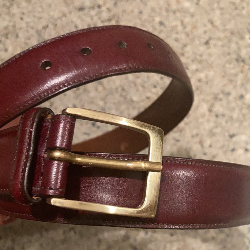 Trafalgar Mens Leather Belt Cortina Handmade Ltd. in the USA Vintage SZ 38 - Picture 8 of 11